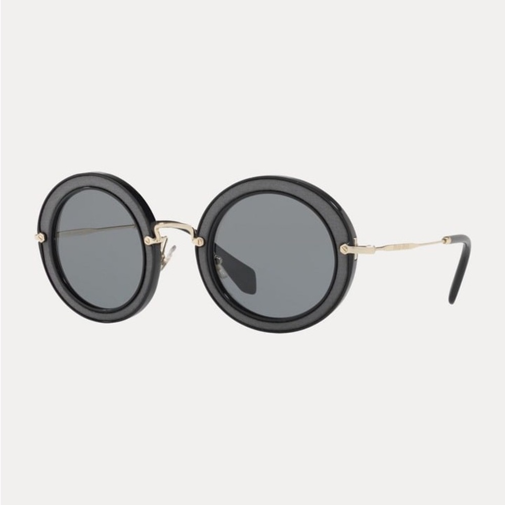 MIU MIU Round Black Sunglasses